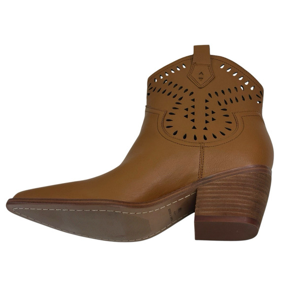 Marc Fisher Elyma Pointed Toe Western Tan Leather Booties Womens 7.5M New $199 - Picture 5 of 11